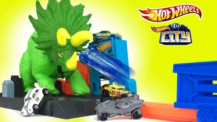 Hot Wheels City Smashin' Triceratops 2019 Dino Play Set || Keith's Toy Box