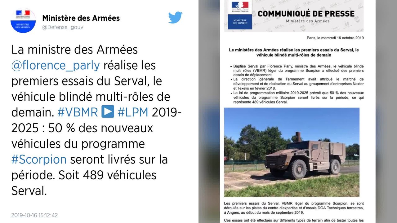 Le nouveau blindé léger multirôle « Serval » à rudes épreuves sur les pistes angevines