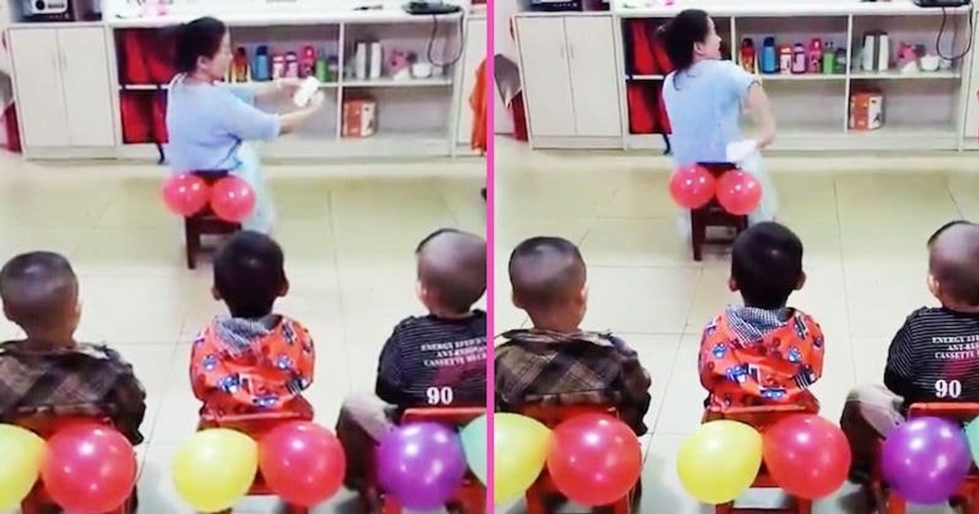 La vidéo d'une maîtresse qui enseigne aux enfants comment s'essuyer les fesses à l'aide de ballons gonflables fait le buzz sur Twitter