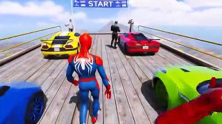 spider man drive cars with all colores in a game like a race