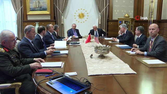 Cumhurbaşkanı Recep Tayyip Erdoğan'ın ABD Başkan Yardımcısı Mike Pence'i kabulü sona erdi