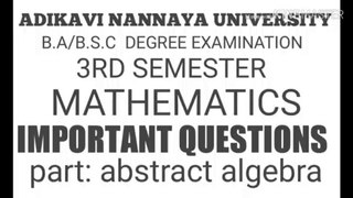 DEGREE 3RD Semester maths IMPORTANT QUESTIONS|| Adikavi Nannaya University  ||