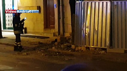 Crollo ad Andria, Vigile del Fuoco ferito
