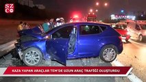 TEM'de kaza uzun araç trafiğine sebep oldu