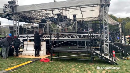 Time-lapse video of College Gameday setup at Penn State