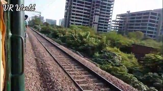 Superfast train crossing train speedy move