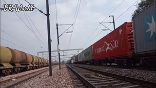 Two freight train joint back to back