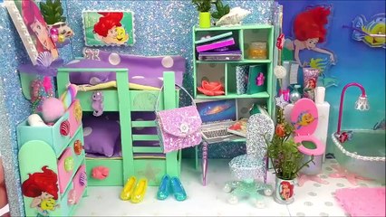 Download Video: DIY miniatura Ariel Twin dormitorio y baño sirena casa de muñecas