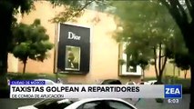 Taxistas golpean a repartidores de comida de aplicación en Polanco