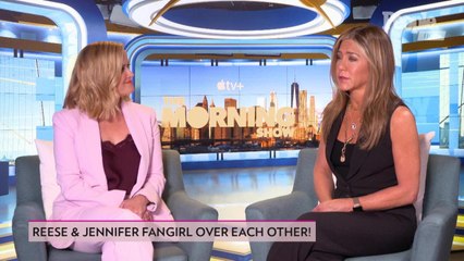 Watch Jennifer Aniston & Reese Witherspoon Fangirl Over Each Other for One Minute Straight