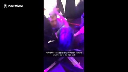 Lady Gaga's spectacular fall off stage at Las Vegas show caught on camera by front row fan