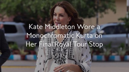 Kate Middleton Wore a Monochromatic Kurta on Her Final Royal Tour Stop