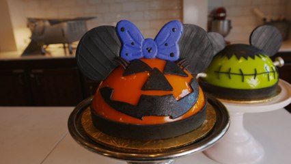 This Gigantic Pumpkin Minnie Cake Is Covered In The Prettiest, Shiniest Orange Mirror Glaze
