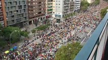 Disturbios tras enorme manifestación en Cataluña contra condena a líderes independentistas