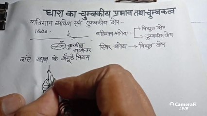 गतिमान आवेश एवं चुम्बकीय क्षेत्र,moving charge and magnetic field,(धारा का चुम्ब_HD