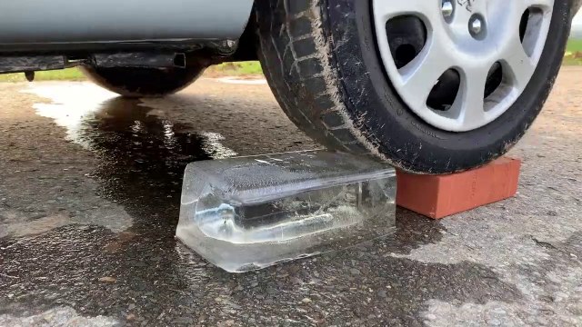Crushing Crunchy   Soft Things by Car! - EXPERIMENT- GIANT ICE VS CAR