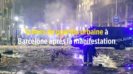Scènes de guérilla urbaine à Barcelone après la manifestation