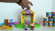 ayuda a George y Peppa Pig Decorando con Plastilina Play Doh la Casita de Helados!!!