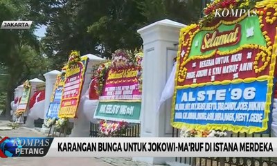 Karangan Bunga untuk Jokowi-Ma’ruf di Istana Merdeka