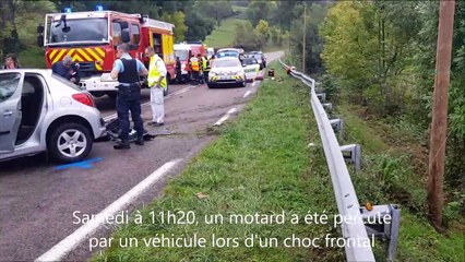Choc frontal fatal pour un motard de 55 ans