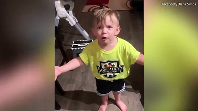 Toddler can't believe mom went to work without KISSING HIM GOODBYE