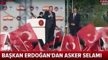 Cumhurbaşkanı Erdoğan ve Hulusi Akar asker selamı verdi!