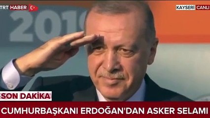 Erdoğan asker selamı verdi