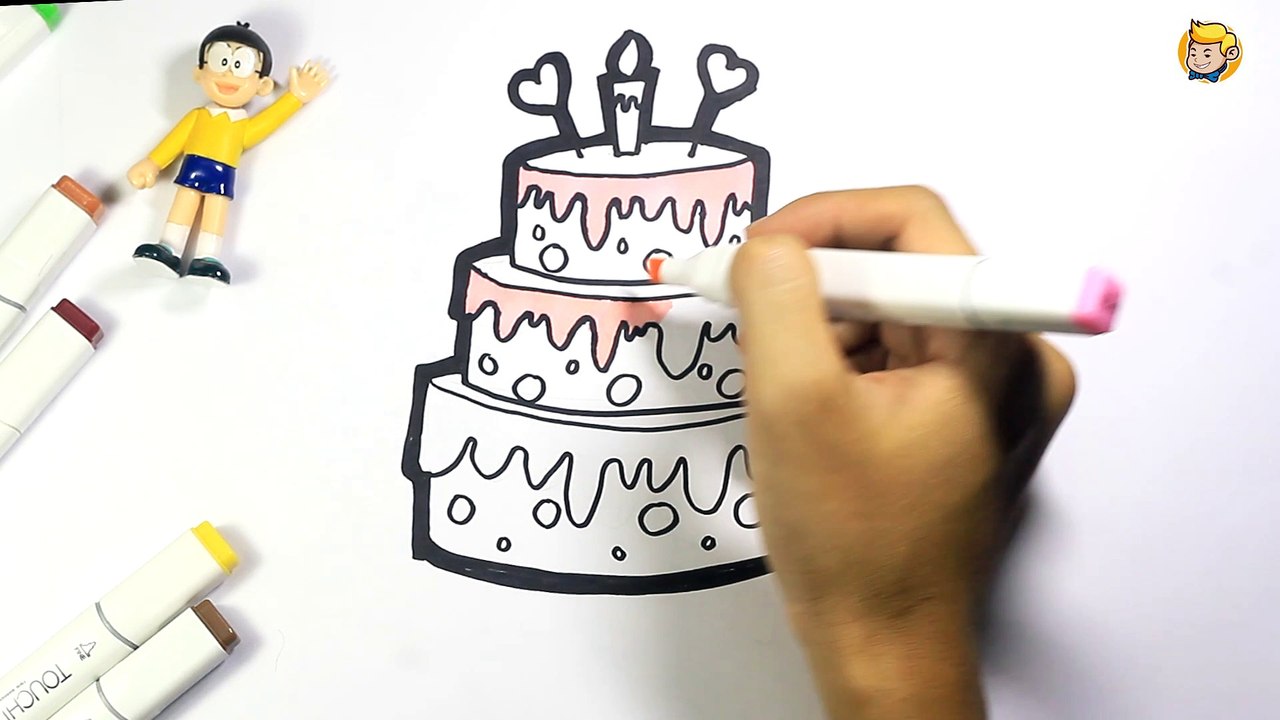 Drawing And Coloring Birthday Cakes For Children