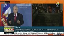 Presidente Piñera decreta estado de emergencia en Santiago de Chile