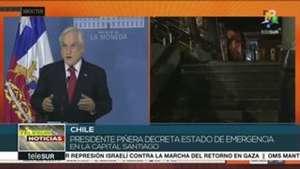 Presidente Piñera decreta estado de emergencia en Santiago de Chile