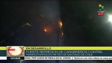 Incendio en edificio de ENEL, en Santiago de Chile
