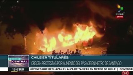 Edición Central: Crecen protestas en Chile por alza a tarifa del metro