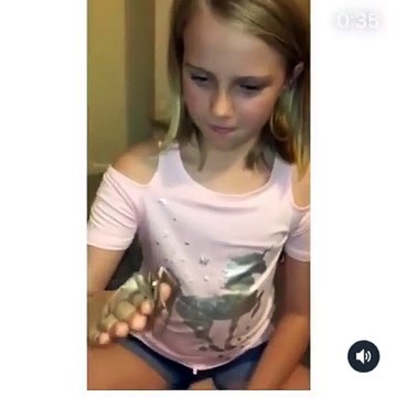 Cette fillette n'a pas peur des grosses araignées