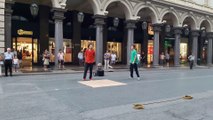 Crazy Street performers in Turin Italy