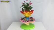Comment faire un pot de fleurs à deux étages avec du ciment et des matériaux recyclés - Idées de fabrication de ciment