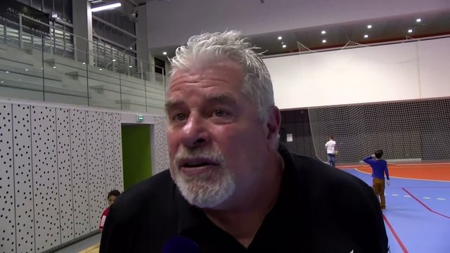 Franck Bulleux après la victoire de Martigues Handball contre Chambéry