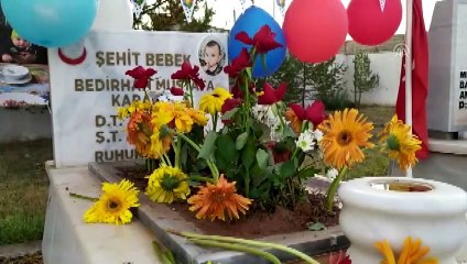 Şehit Bedirhan bebeğin mezarı balonlarla süslendi - SİVAS