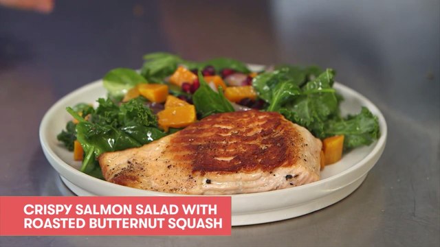 Crispy Salmon Salad with Roasted Butternut Squash LIVE