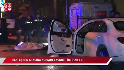 Скачать видео: Eski eşinin içinde bulunduğu araca kurşun yağdırıp intihar etti