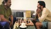 Suresh Gopi And Dulquer Salmaan Playing Chess In Location