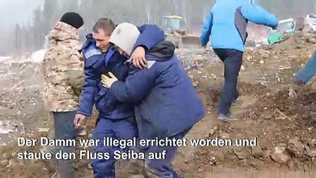 Luftbilder zeigen verheerenden Dammbruch in Sibirien