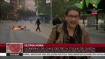 Chile: decretan toque de queda y suspensión del transporte público