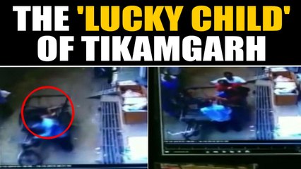 Child falls from apartment, lands on seat of moving rickshaw, video goes viral | Oneindia News