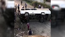 Kocaeli'de işçileri taşıyan midibüs 6 metre yükseklikten uçtu: 1'i ağır 6 yaralı