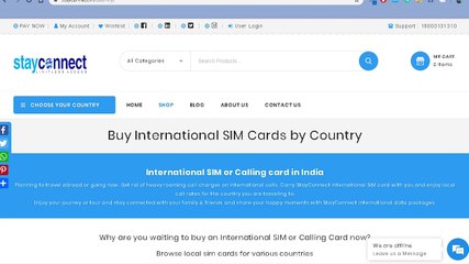 StayConnect Inernational SIM Card  Buy Other Country SIM Card in India