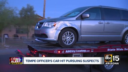 Tempe officer's car hit pursuing suspects