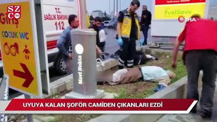 Uyuyakalan şoför camiden çıkanları ezdi