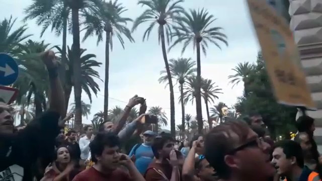 Enfrentamientos entre personas a favor de la unidad de España e independentistas en Baleares