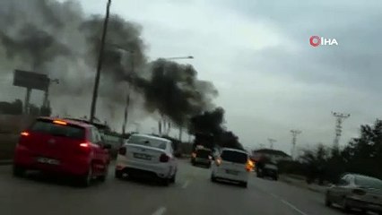 Seyir halindeki araç alev alev yandı