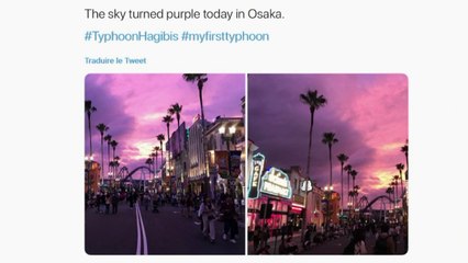 L'étonnant ciel violet qui a précédé le typhon Hagibis au Japon